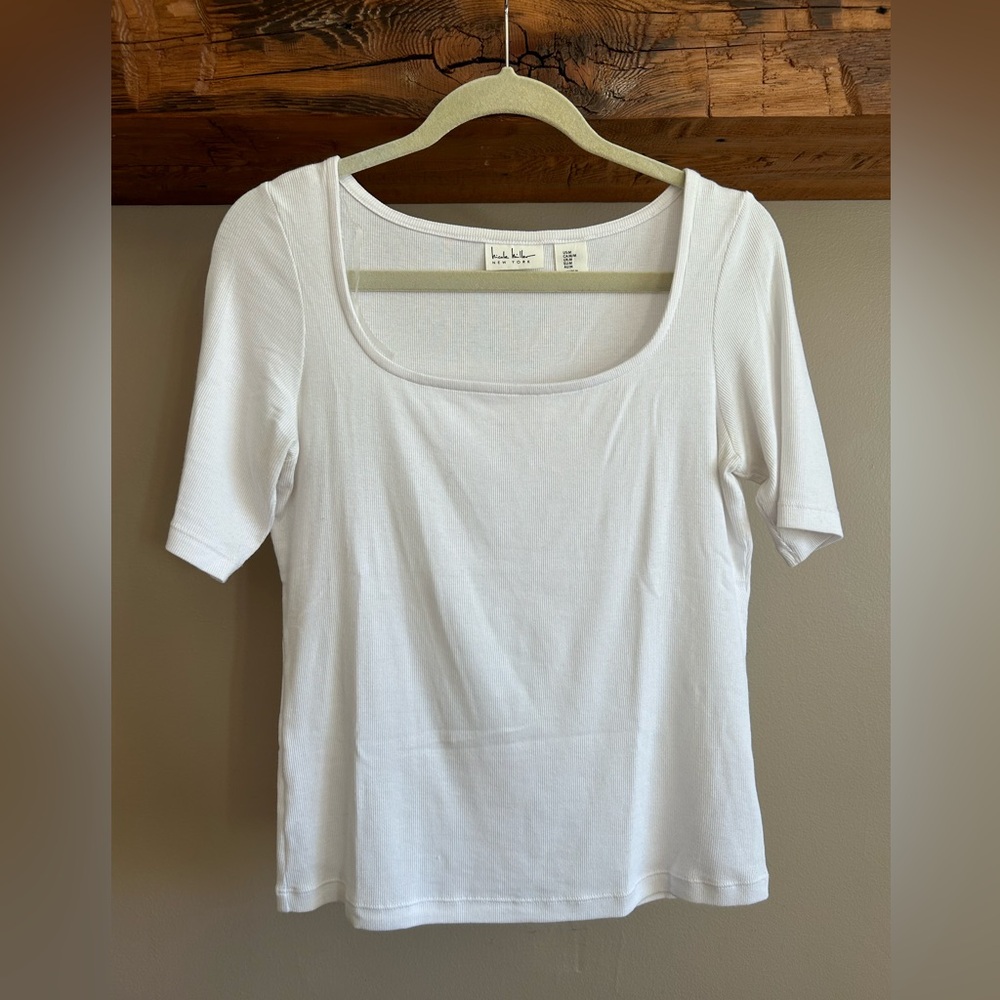 White Box Neck Top